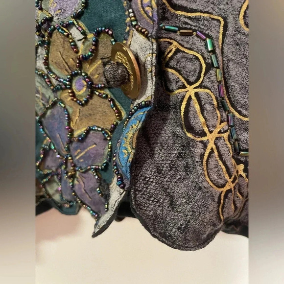 Effeci Authentic Vintage Beaded Vest Size Large. Vintage Gold! - Picture 10 of 10